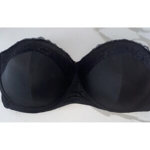 Ashley Stewart Butterfly Underwire Lined  Lace Bra Size 44H Black EUC